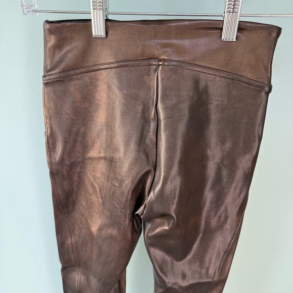 Spanx Bronze Faux Leather Leggings Size XS - Picture 6 of 7